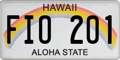 HI license plate FIO201