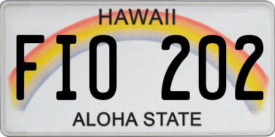 HI license plate FIO202