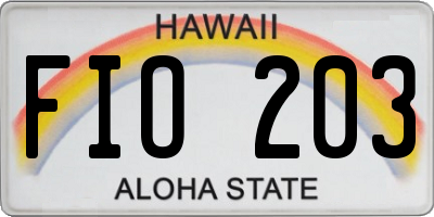 HI license plate FIO203