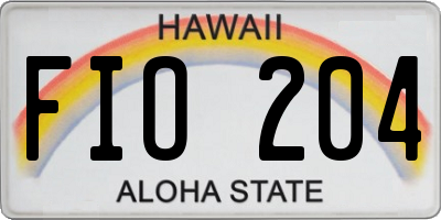 HI license plate FIO204