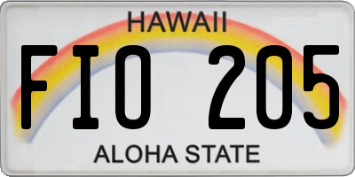 HI license plate FIO205