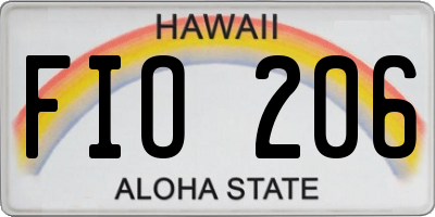 HI license plate FIO206