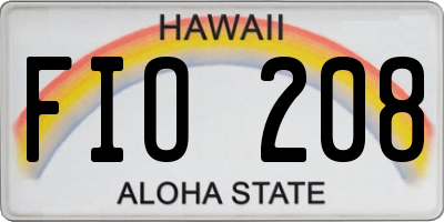 HI license plate FIO208