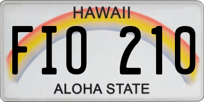 HI license plate FIO210