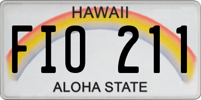 HI license plate FIO211