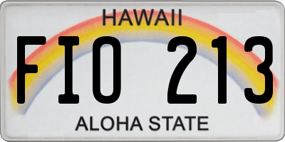 HI license plate FIO213