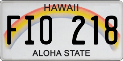 HI license plate FIO218