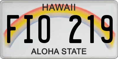 HI license plate FIO219