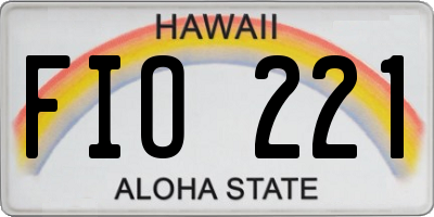 HI license plate FIO221