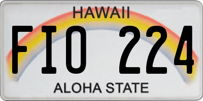 HI license plate FIO224