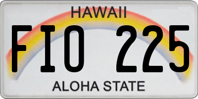 HI license plate FIO225
