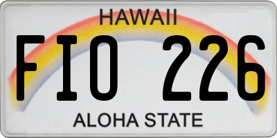 HI license plate FIO226