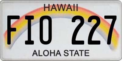 HI license plate FIO227