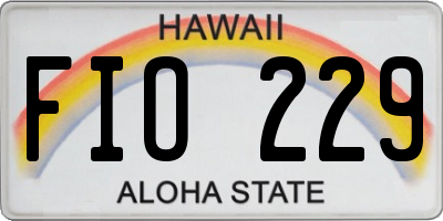 HI license plate FIO229