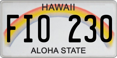 HI license plate FIO230