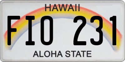 HI license plate FIO231