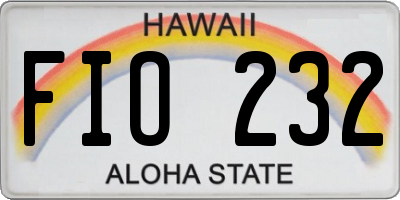 HI license plate FIO232