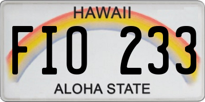 HI license plate FIO233