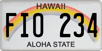 HI license plate FIO234
