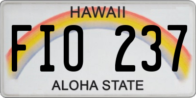 HI license plate FIO237