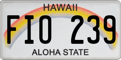HI license plate FIO239