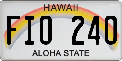 HI license plate FIO240