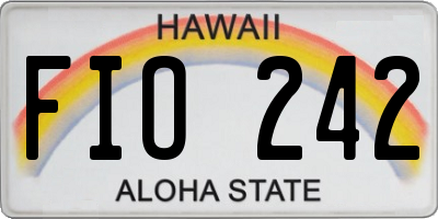 HI license plate FIO242