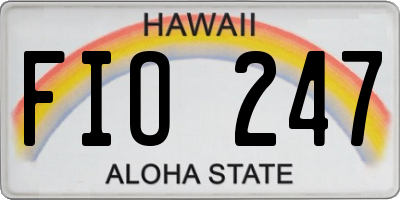 HI license plate FIO247