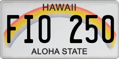 HI license plate FIO250