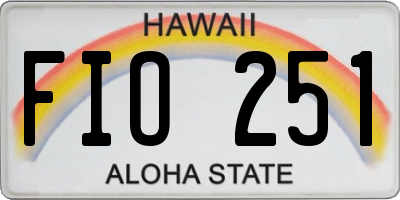 HI license plate FIO251