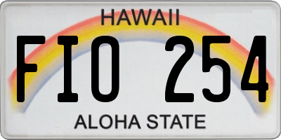 HI license plate FIO254