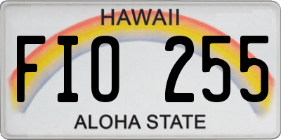 HI license plate FIO255