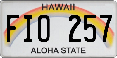 HI license plate FIO257