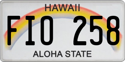 HI license plate FIO258