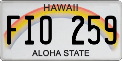 HI license plate FIO259
