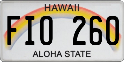 HI license plate FIO260