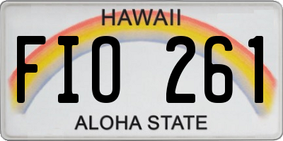 HI license plate FIO261