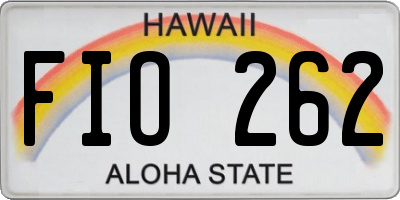 HI license plate FIO262