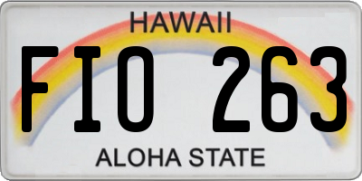 HI license plate FIO263