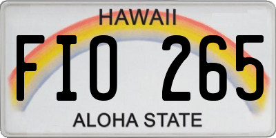 HI license plate FIO265