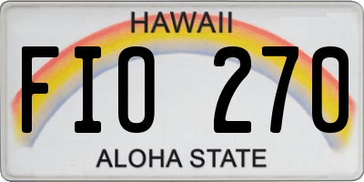 HI license plate FIO270
