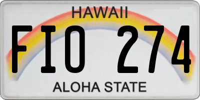 HI license plate FIO274
