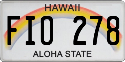 HI license plate FIO278