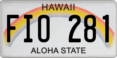 HI license plate FIO281