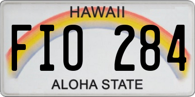 HI license plate FIO284