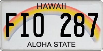 HI license plate FIO287