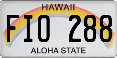 HI license plate FIO288