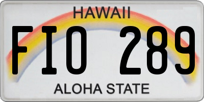 HI license plate FIO289