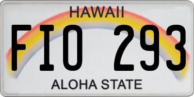 HI license plate FIO293