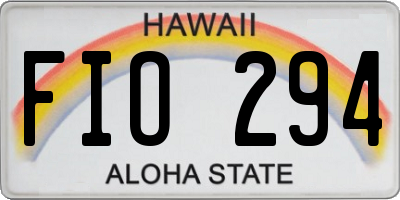 HI license plate FIO294